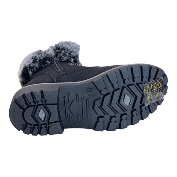 Jessica Carlyle Julio Black Faux Suede Faux Fur Trim Boot Girls Size 2 - Picture 6 of 9